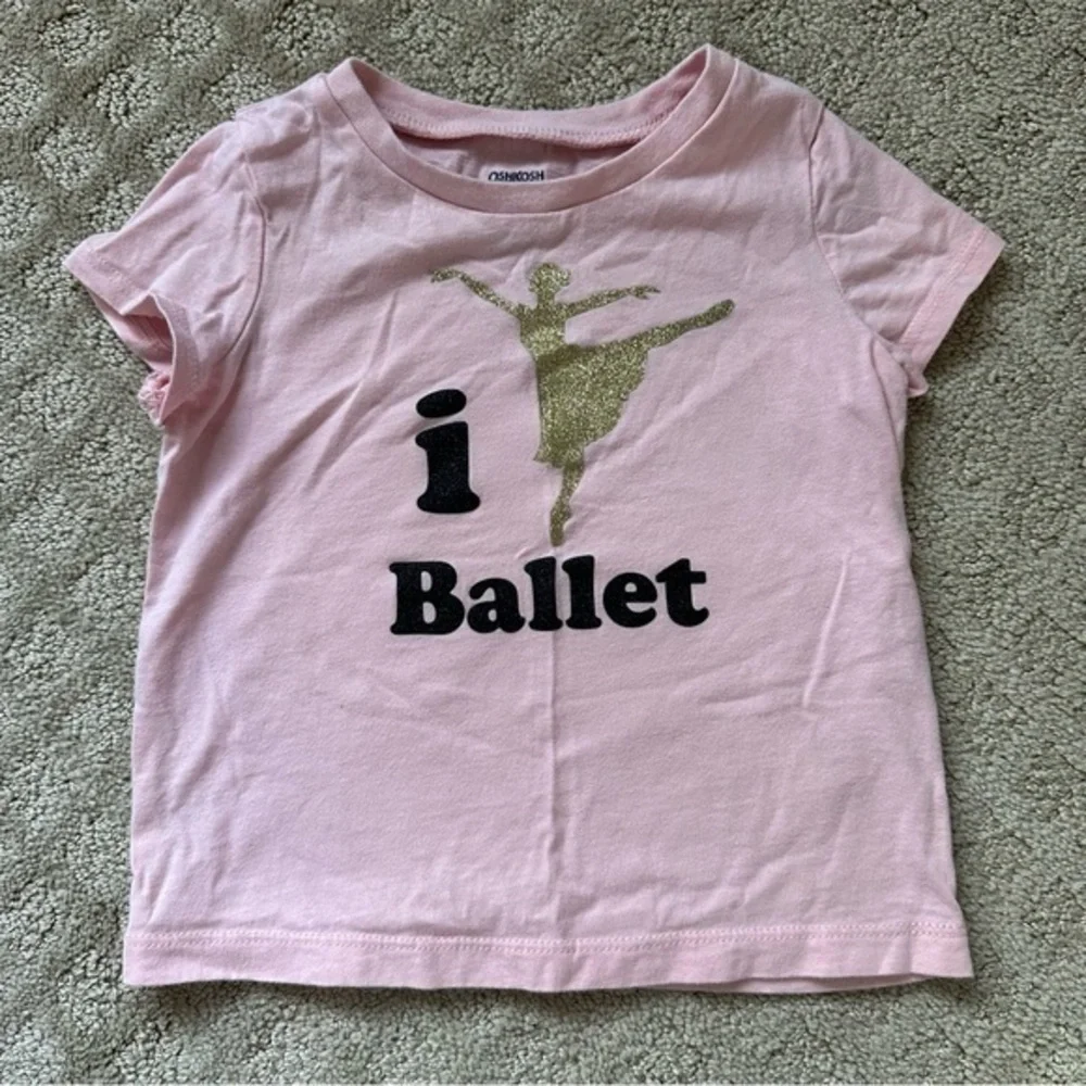 NFS. “I love” ballet pink t-shirt size 24m by Oshkosh GUC